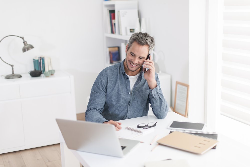 Man sitting at desk
